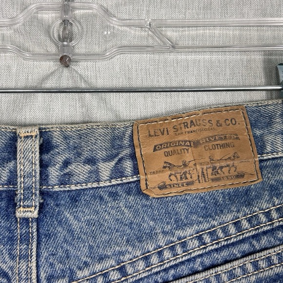 Levi's VTG Denim Maxi Pencil Skirt Sz 13 USA High Rise 31" Waist Back Slit (O) - Picture 11 of 13